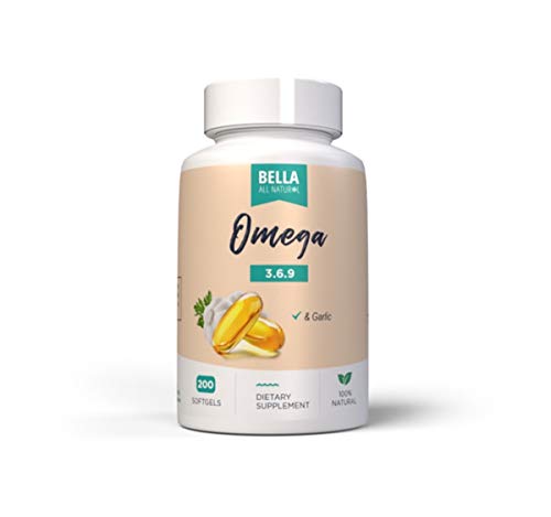 Bella All Natural Omega 3 6 9 with Garlic Oil - 200 Softgels Bella All Natural uk supplements