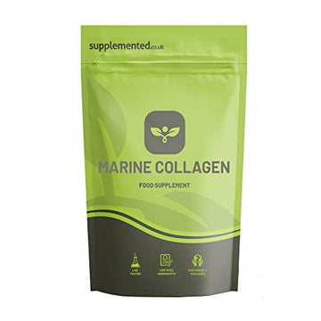 Marine Collagen 180 Capsules 400mg UK Made. Pharmaceutical Grade Type 1 Hydrolysed Supplement. Skin Nails Hair and Joints Supplemented uk supplements