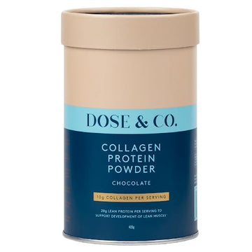 Dose & Co Collagen Protein Powder (Chocolate Fudge) 420g – Non-GMO, Gluten Free Collagen Peptides Supplement DOSE & CO uk supplements