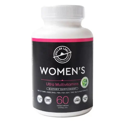 Stellar Labs Low FODMAP Vegan Women's Ultra Multi-Vitamin | Easy to Digest Daily Multivitamin Without Iron | Low Energy Supplement, Female Support | Stellar Labs uk supplements