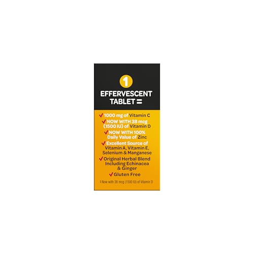 Vitamin C 1000mg (per serving) - Airborne Very Berry Effervescent Tablets (36 count in a box), Gluten-Free Immune Support Supplement, With Vitamins A C E, ZINC, Selenium, Echinacea & Ginger Airborne uk supplements