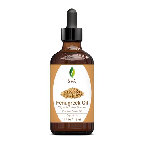 SVA Fenugreek Oil 4oz (118ml) Premium Carrier Oil with Dropper for Hair Care, Hair Oiling, Scalp Massage SVA ORGANICS uk supplements
