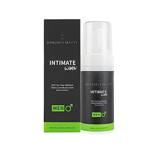 Impressive Beauty Intimate Wash for Men Natural Organic with Tea Tree Oil | pH Balanced Foam Cleansing Impressive Smile uk supplements