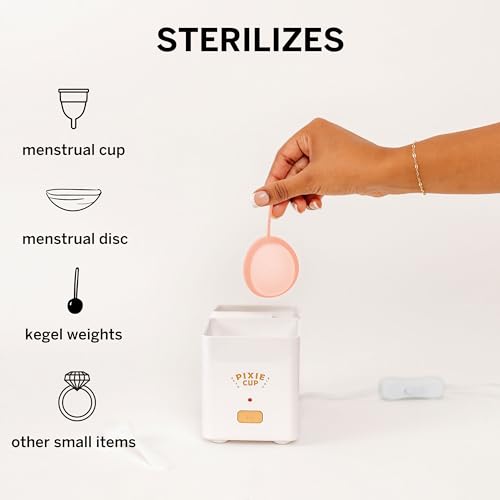 Pixie Menstrual Cup Sterilizer + Large & Small Pixie Disc - Kill 99.9% of Germs with Menstrual Cup Pixie Cup uk supplements