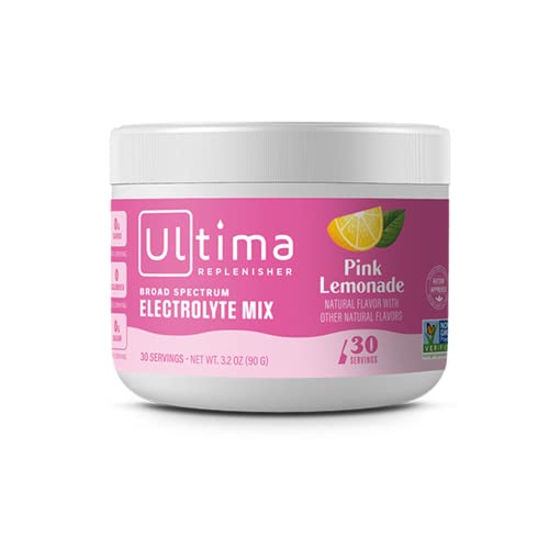 Ultima Replenisher Electrolyte Hydration Drink Mix, Pink Lemonade, 30 Serving Tub Ultima Replenisher uk supplements
