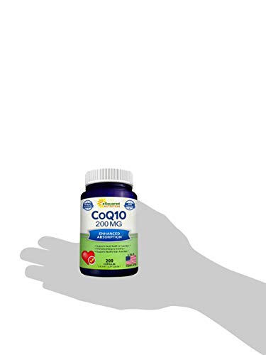 aSquared Nutrition CoQ10 (200 Capsules and 200mg) - High Absorption Vegan CO Q-10 aSquared Nutrition uk supplements