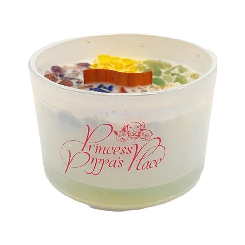 Princess Pippa's Place Healing Candles with Crystals Inside- Natural Soy Wax 7 Stones Crystal Candle Jar Msupps.com uk supplements