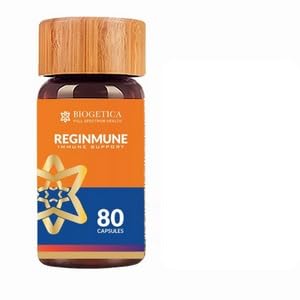 Biogetica Reginmune - Natural Immune Support Care Daily Boost Immune System Booster - 80 Capsules Biogetica uk supplements