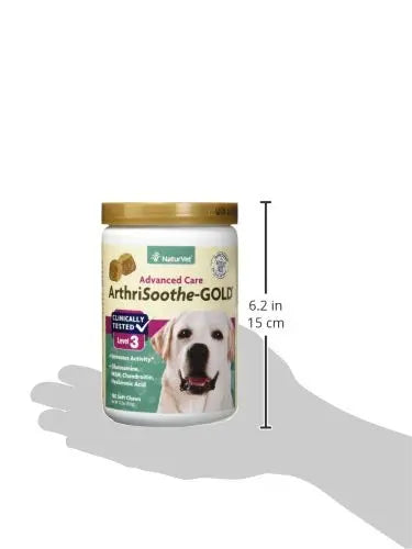NaturVet ArthriSoothe-Gold Level 3 Advanced Joint Care for Dogs – Soft Chew Dog Supplement with Glucosamine, MSM, Chondroitin & Hyaluronic Acid – Wheat-Free Pet Supplements – 180 Ct. NaturVet uk supplements