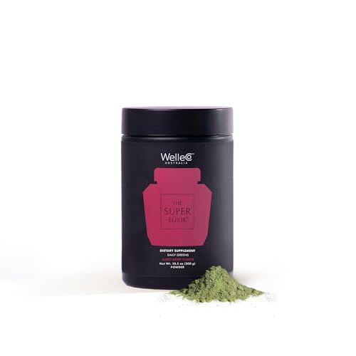 WelleCo The Super Elixir Daily Greens Powder, Probiotic Drink Mix with Whole Foods, Gluten Free, Vegan Gut Health Powder, Energy, Immunity, Healthy Skin, Hair & Nails (300g, Mixed Berry) WelleCo uk supplements