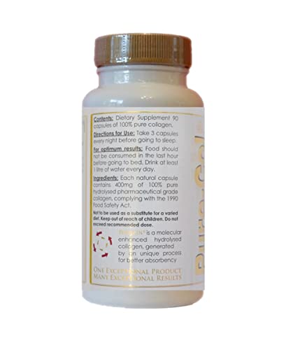 Pure-COL Collagen 90 Capsules 400mg Bio-Active Matrix High Strength Collagen Tablets The Perfect Range uk supplements