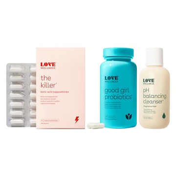 Love Wellness The Killer, Good Girl Probiotics, pH Balancing Cleanser | Boric Acid Suppositories Love Wellness uk supplements
