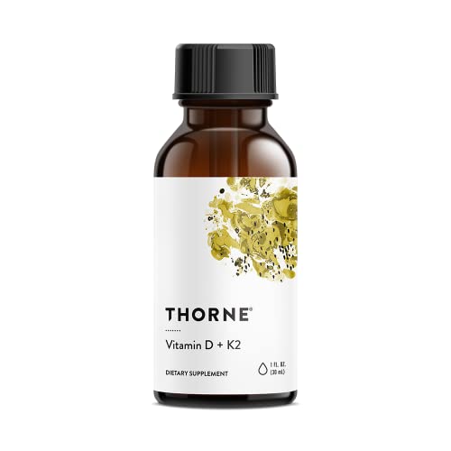 THORNE Vitamin D + K2 Liquid with a metered Dispenser - Vitamins D3 and K2 to Support THORNE uk supplements