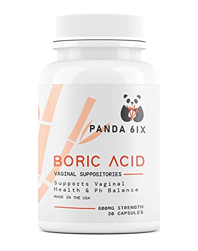 Panda 6ix Boric Acid Vaginal Suppositories 30 Capsules, 600mg Made in The USA- Feminine Health Support Panda 6ix uk supplements