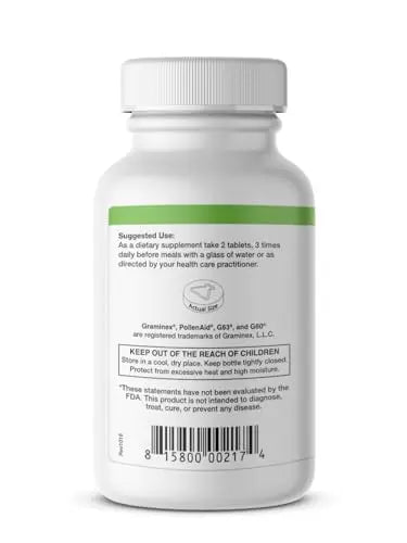Graminex PollenAid Prostate Supplement: All Natural Prostate Support for Bladder Control & Urinary Tract Health, Rye Pollen Extract Made in USA, 200 Tablets Graminex uk supplements