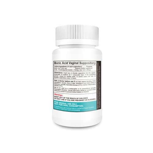 NutraBlast Boric Acid Vaginal Suppositories Complex w/Aloe Vera & FOS Prebiotic Enhancer NutraBlast uk supplements