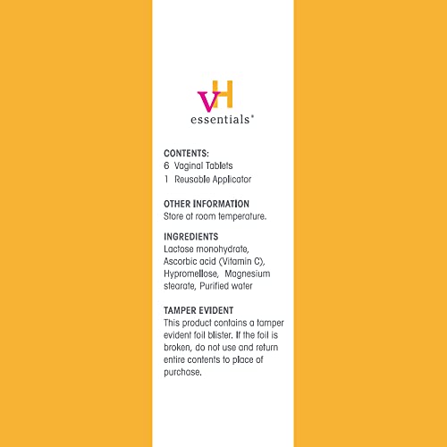 vH essentials Vitamin C Vaginal Tablet | Boric Acid Suppository Alternative | Supports Healthy pH and Eliminates vH essentials uk supplements