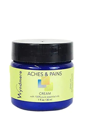 Wyndmere Aches & Pains Cream - Handcrafted with All Natural Ingredients and 100% Pure Essenial Oils - Paraben Free -1oz Wyndmere uk supplements