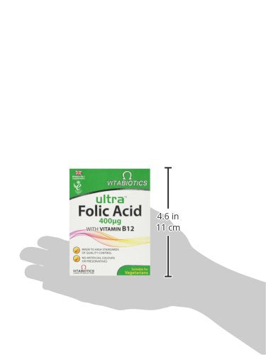 Vitabiotics Ultra Folic Acid Tablets 400 mcg Vitamin B9 with Vitamin B12-60 Tablets Vitabiotics Ultra uk supplements