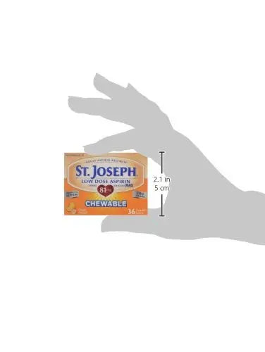 St. Joseph Orange Chewable 81mg Aspirin, 36 Tablets (Pack of 6) St. Joseph uk supplements