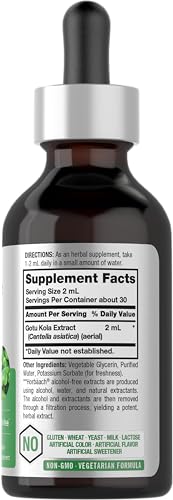 Gotu Kola Extract | 2 fl oz | Alcohol Free | Super Concentrated Liquid Herb Supplement Horbäach uk supplements
