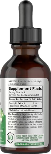 Eyebright Herb Supplement | 2 fl oz | Alcohol Free Drops | Super Concentrated Liquid Horbäach uk supplements