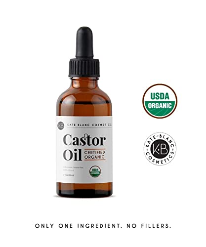 Kate Blanc Cosmetics Organic Castor Oil (4oz). 100% Pure, Cold Pressed, Hexane Free in a Glass Bottle Kate Blanc Cosmetics uk supplements