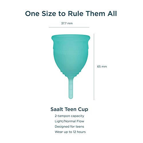 Saalt Teen Menstrual Cup - Best Sensitive Reusable Cup - Wear for 12 Hours - Tampon and Pad Alternative saalt uk supplements