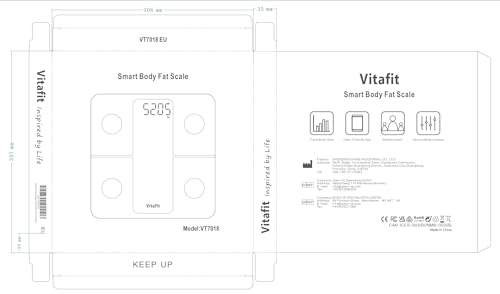 Vitafit Smart Scales for Body Weight and Fat Percentage, Weighing Professional Since 2001 Vitafit uk supplements