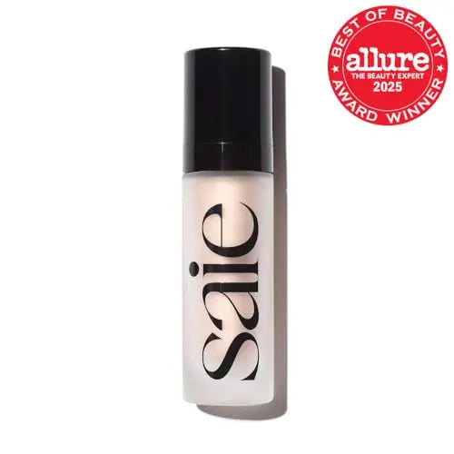 Saie Glowy Super Gel - Hydrating Makeup Primer and Illuminating Glow Serum Enriched with Vitamin C and Squalane Oil - All-Over Liquid Highlighter Makeup for Instant Glass Skin - Starglow (1 oz) Saie uk supplements