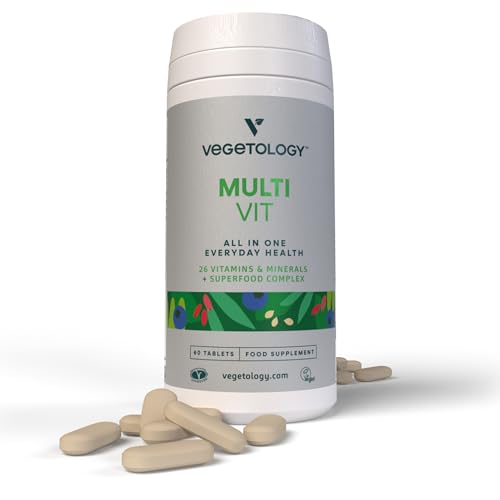 Vegetology MultiVit Vegan Multivitamins w/26 Vitamin & Mineral Supplements Vegetology uk supplements
