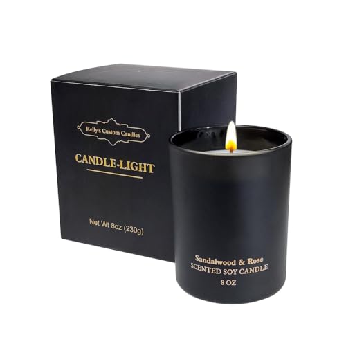 Sandalwood Rose Scented Candles, Christmas Birthday Candle Gifts for Women, Best Friends Kelly's Custom Candles uk supplements