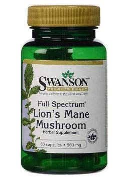 Swanson Lion's Mane Mushroom Capsules - 500 mg Each, 60 Capsules Swanson uk supplements