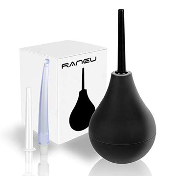 RANEU Enema Bulb Douche Enema Kit for Women & Men with 3 Nozzles (Black, 4 Piece Set) RANEU uk supplements