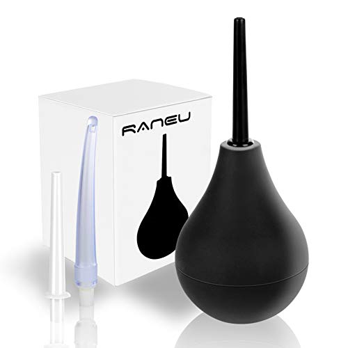 RANEU Enema Bulb Douche Enema Kit for Women & Men with 3 Nozzles (Black, 4 Piece Set) RANEU uk supplements