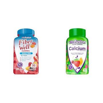 Vitafusion Fiber Well Sugar Free Fiber Supplement & Chewable Calcium Gummy Vitamins Vitafusion uk supplements