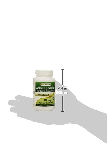 Best Naturals Ashwagandha Capsules for Relaxing Stress and Mood, 500 mg, 120 Count (Packaging may vary) Best Naturals uk supplements