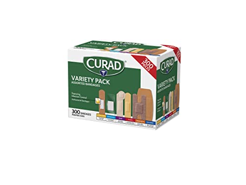 Curad Assorted Bandages Variety Pack 300 Pieces, Including Antibacterial Curad uk supplements