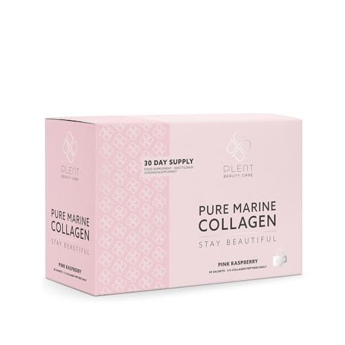 Plent Pure Marine Collagen Pink Raspberry - Stay Beautiful - 5G Collagen Peptides Daily - 30 Sachets Plent uk supplements