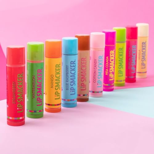 Lip Smacker Original & Best Holiday Flavored Lip Balm Party Pack, Oatmeal Cookie, Vanilla, Mango, Watermelon, Tropical Punch, Cotton Candy, Kiwi, Strawberry, Clear Lip Smacker uk supplements
