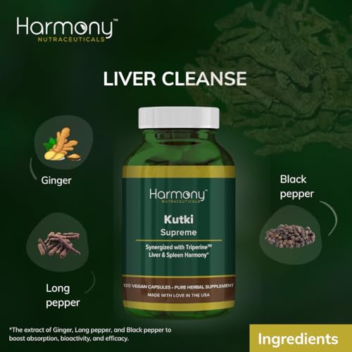 Kutki Supreme - Harmony Nutraceuticals Ayurvedic Medicine for Healthy Skin, Immune and Respiratory Systems - 120 Vegan Organic Capsules Harmony Nutraceuticals uk supplements