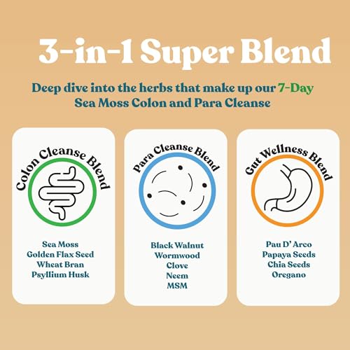 Atlantic Naturals Sea Moss 7 Day Colon and para Cleanse | Detox, Gut Health and Intestinal Atlantic Naturals uk supplements
