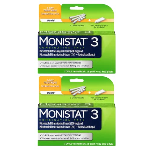 Monistat 3 Vaginal Antifungal Combination Pack - 3 Each, Pack of 2 Monistat uk supplements
