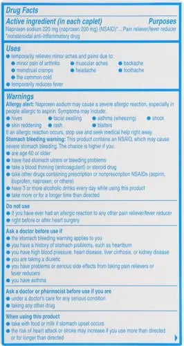 Aleve Caplets, Naproxen Sodium 220 mg (NSAID), Pain Reliever/Fever Reducer, #1 Orthopedic Surgeon Recommended, 270 Count Aleve uk supplements