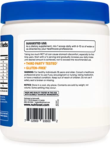 Nutricost Premium MCT Oil Powder .5LBS - Best For Keto, Ketosis, and Ketogenic Diets Nutricost uk supplements