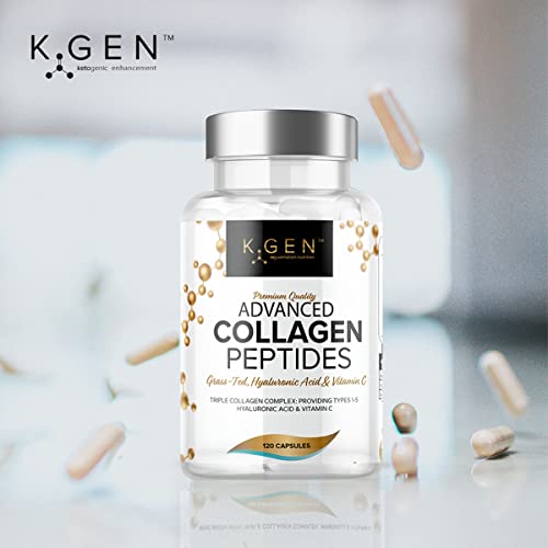 Pure Collagen Supplements Capsules Grass Fed Advanced Multi Collagen Peptides K GEN rejuvenation nutrition uk supplements