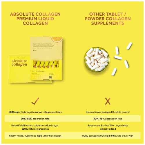 Absolute Collagen Marine Liquid Collagen Supplement for Women - 8000mg Collagen in Each Sachet Absolute Collagen uk supplements