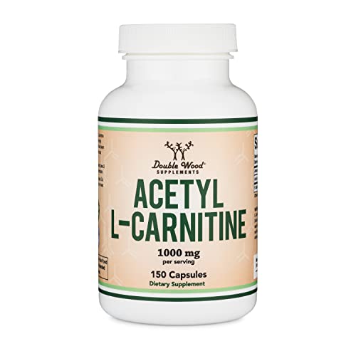 Acetyl L-Carnitine 1,000mg Per Serving, 150 Capsules (ALCAR for Brain Function Support Double Wood Supplements uk supplements