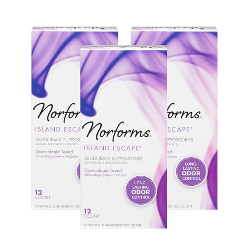 Norforms Feminine Deodorant Suppositories, Long Lasting Odor Control, Tropical Splash Scent Norforms uk supplements