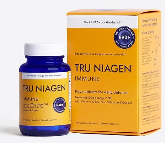 TRU NIAGEN NAD+ Immune Support Supplement - Daily Defense - Vitamin C, Vegan D3 2000 IU, Zinc, Selenium, Copper + 100mg NAD Plus Boosting Niagen NR - 30 Capsules TRU NIAGEN uk supplements